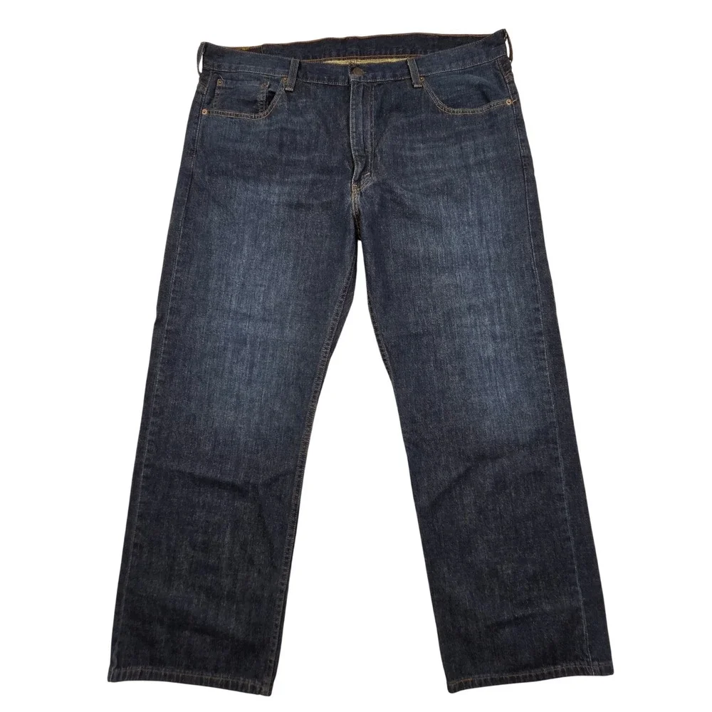 Levis 569 Loose Straight Fit Denim Jeans Dark Wash Blue Mens 40x30 Baggy